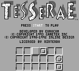 Tesserae title screen for GameBoy